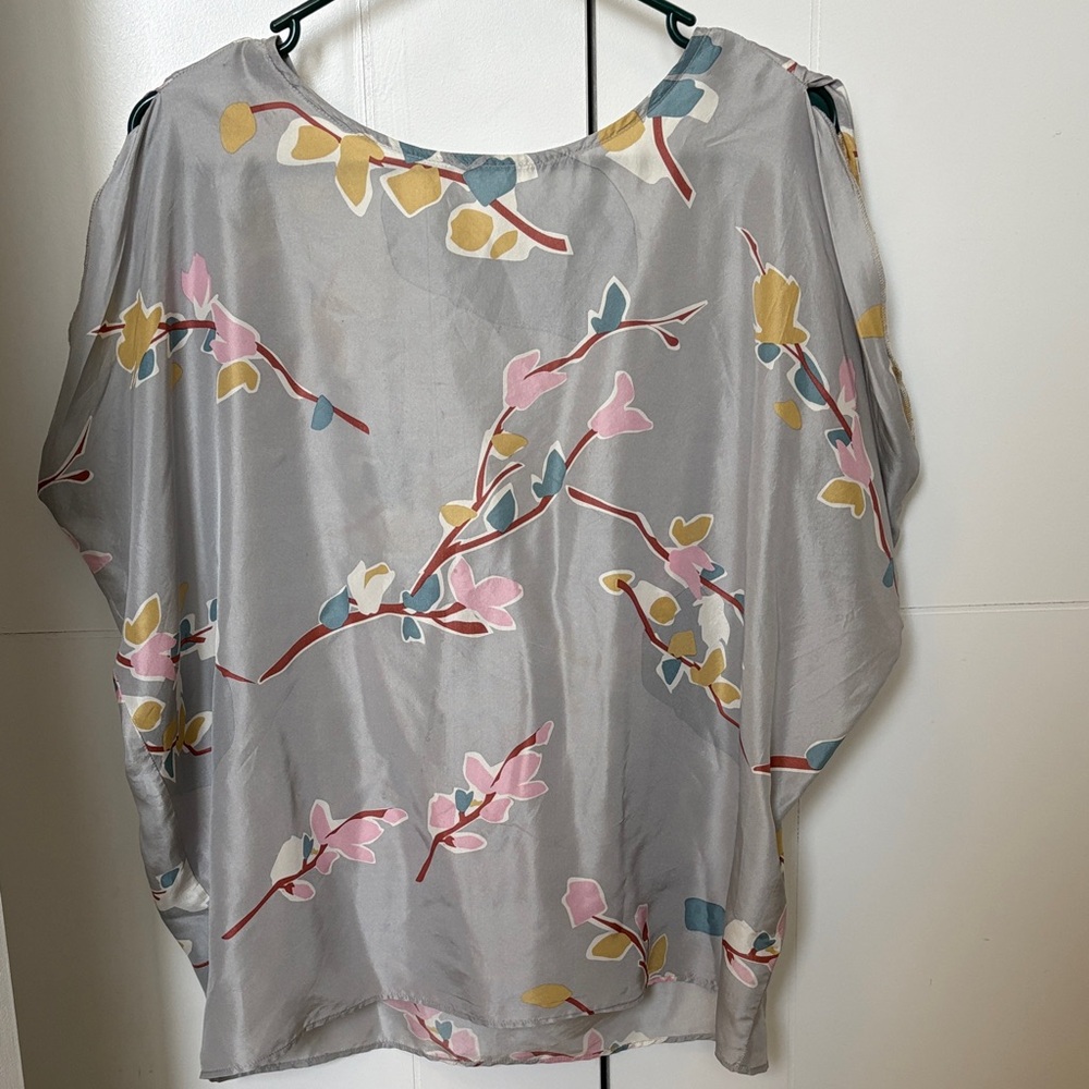 100% silk Floral Print Women's Top
